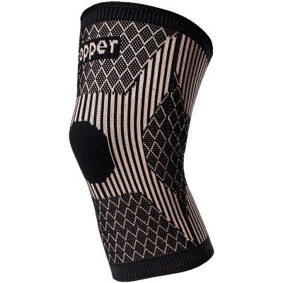 China Breathable 3D Knitted Anti Slip Silicone Copper Nylon Knee Wraps Sleeve Support Brace for sale