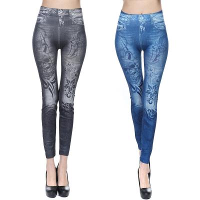 China Breathable High Waist Thight Leggings Seamless Women Skull 3D Print Leggings for sale