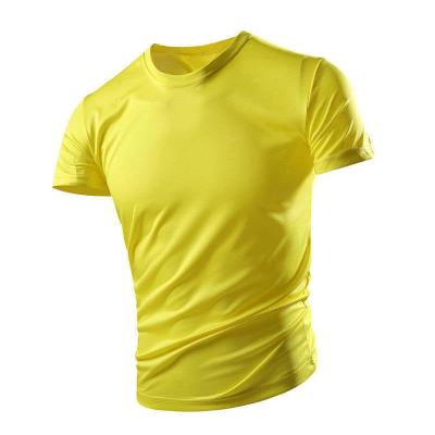 China 2020 Men's QUICK DRY Dry ​​Ice T-shirt Short Sleeve Summer Breathable Sports Shirt Fast Dry Silk Mens Fastener XL for sale