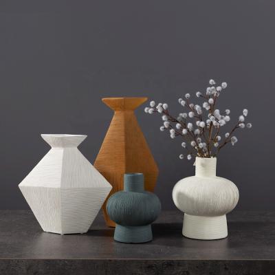 China Nordic Modern Minimalist Vase Ceramic Nature Rough Vase For Home Decor for sale