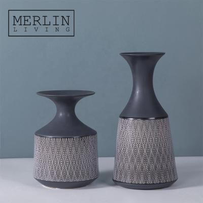 China Merlin Modern Minimalist Porcelain Ceramic Decorative Vases Flower Vases Nordic Decoration Home Accessories For Home Decor for sale