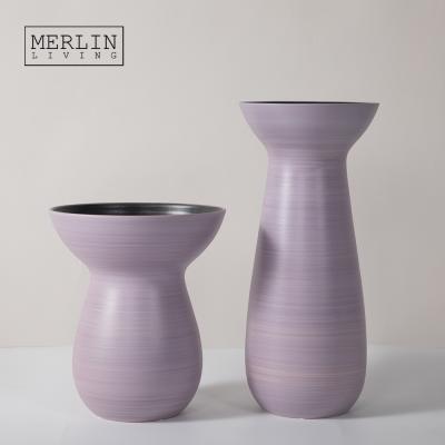 China Minimalist Merlin Hand Forming Decorative Vase Porcelain Purple Set Nordic Ceramic Flower Vase Home Decor Modern For Ceramic Vase for sale