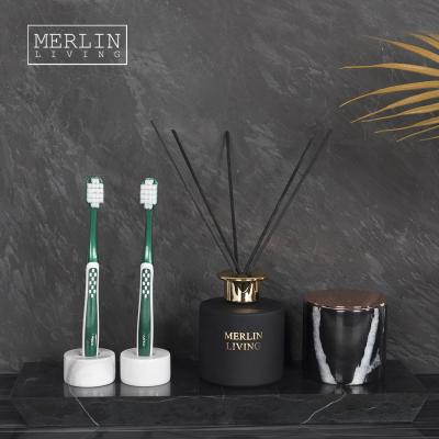 China Contemporary Italian Marble Decor Toothbrush Holder Perfume Bottle Set For Modern Home Decor Accessories Pieces Luxury Home Decor Item for sale