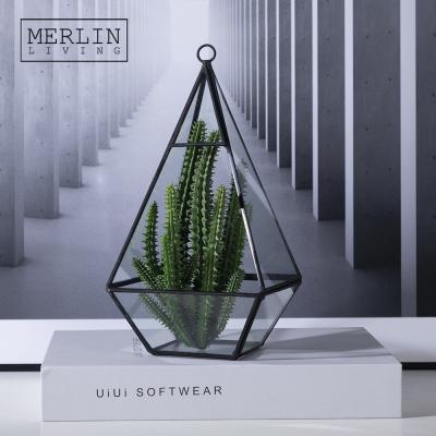 China Geometric Succulent Containers Plant Minimalist Mini Greenhouse Merlin Hanging Glass Home Decor Pieces Table Top For Wedding Decorations for sale