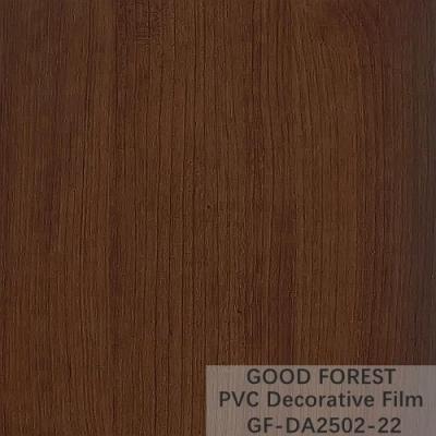 China De Decoratieve Film die van garderobespvc Houten Korrel Lichtbruine Kleur verschroeien Te koop