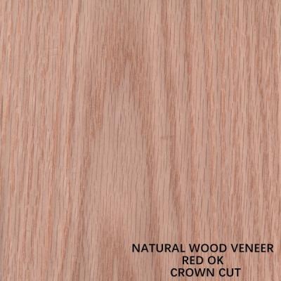 China Crown Cut Grain Aaa Grade 0.5mm Red Oak Wood Veneer For Furniture Face And Door zu verkaufen