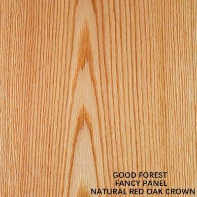 China Red Oak Fancy Mdf Crown Grain Wood Veneer Slip-Match Good Price For Furniture Material Customized Paint-Free en venta