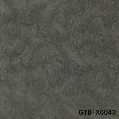 Chine Simulation de bois placage d'arbre gris Burl GTB-X6043 Taille allongée 2850mm en peluche pour le panneau mural de l'hôtel à vendre