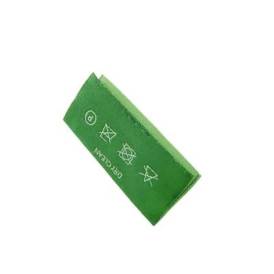 China Sustainable Green White White Apparel Fashion Custom Label Logo Sew On Apparel Woven Labels Luxury Labels For Clothing for sale