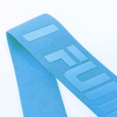 China Silicone Coated Webbing High Tenacity Polyester Nylon Hemp Webbing Woven Strap Custom Logo Tape for sale