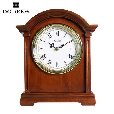 China High quality antique style wooden mantel desk clock with music for sale