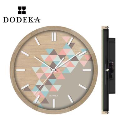 China Art Decor Mechanical Movement Wooden Wall Clock for sale