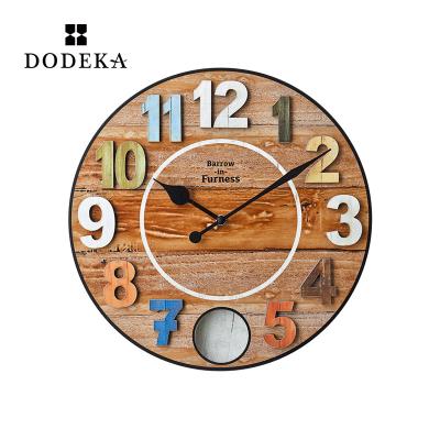 China Art Decor Customized Home Decor Quartz Wooden Wall Clock for sale