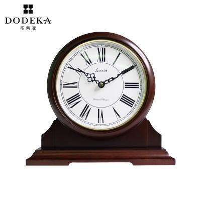 China Antique Custom Style Hands Alder Wood Table Mantle Chime Clock for sale