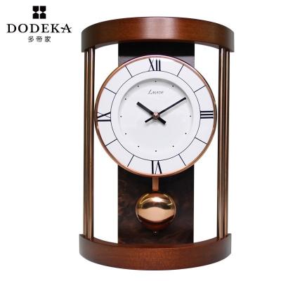 China Antique Style Wooden Mantle Pendulum Swing Standing Clock for sale