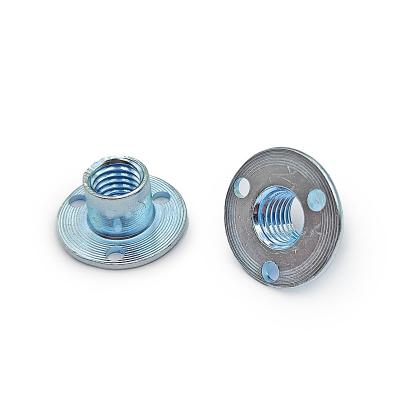 China High Quality Durable China Supplier Factory Supplier High Quality Four Jaw Blue White Zinc T-Nuts Three Holes T-Carriage Nuts for sale