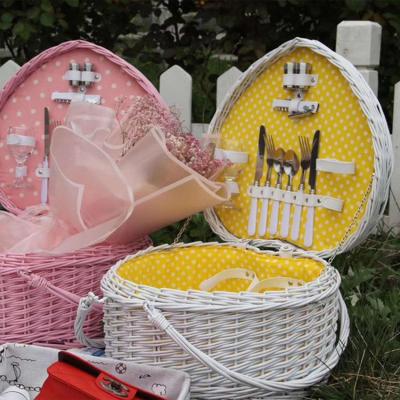 China Sustainable Quality Cheap Outdoor Wicker Basket Food Storage Basket Rattan Picnic Basket Eco-friendly for sale