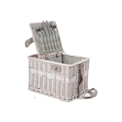 China High Quality Cheap Storage Viable Wholesale Willow Wicker Baskets With Picnic Handle for sale