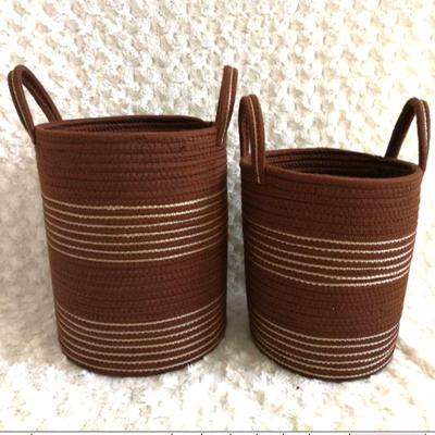 China Factory Direct Sale Cheap And Stylish Multifunctional Home Basket Viable And Nice Large Rope Cotton Storage Basket for sale