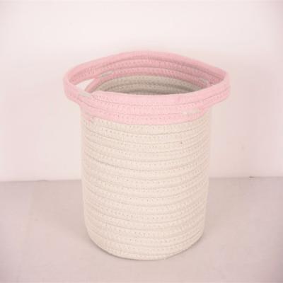 China Modern High Quality Folding Cotton Rope Baby Clothing Storage Foldable Laundry Hamper for sale