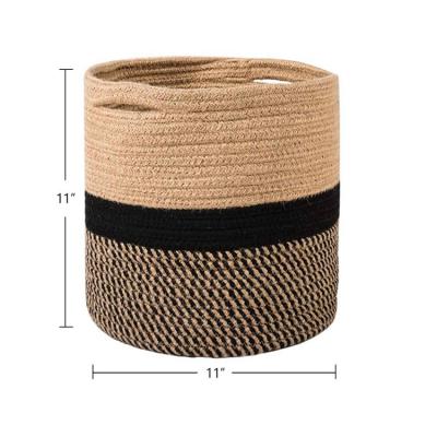 China Sustainable Woven Rope Plant Basket Basket For Indoor Flower Pot Floor Planters Storage Organizer for sale