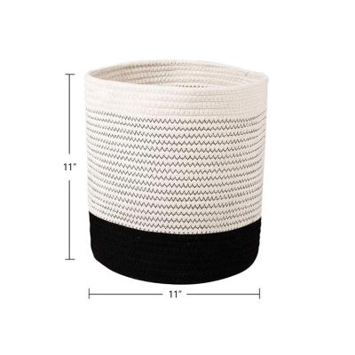 China Sustainable Woven Cotton Rope Basket Eco - Friendly Storage For Dirty Clothes Storage Basket for sale