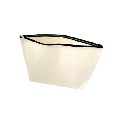 China Custom Makeup Vintage Canvas Cosmetic Bag Zipper Good Quality Natural Material for sale