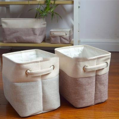 China Viable storage bins with lids and handles, foldable fabric storage box, storage basket containers for cabinet for sale