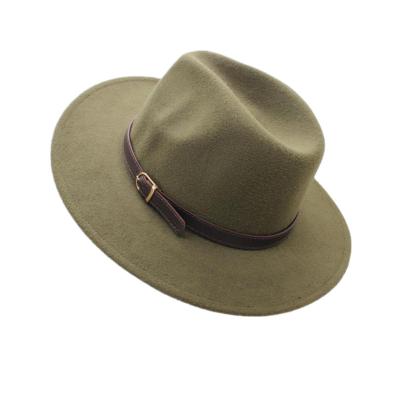 China Unisex Wide Plush Brim Plain Women Imitate Panama Hats High Quality Wool Fedora Hat Fedora Hat for sale