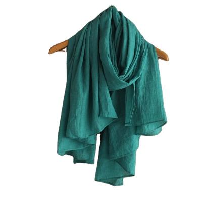 China Hot Selling Cashmere Cotton And Solid Sunscreen Shawl Cotton Hijabs Canvas Scarf for sale