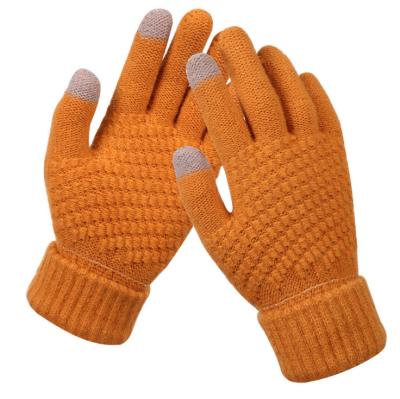 China Jacquard Fashion Decoration Touch Screen Gloves Magic Winter Acrylic Gloves for sale