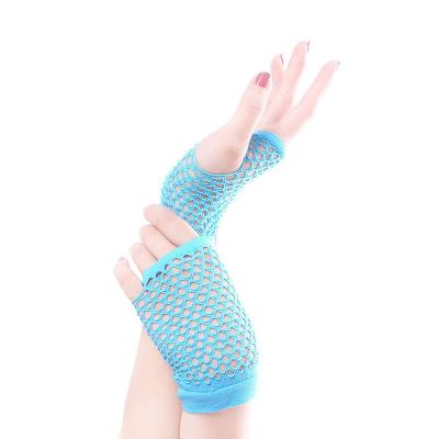 China Net Fingerless NYLON Diva Neon Gloves for parties for sale