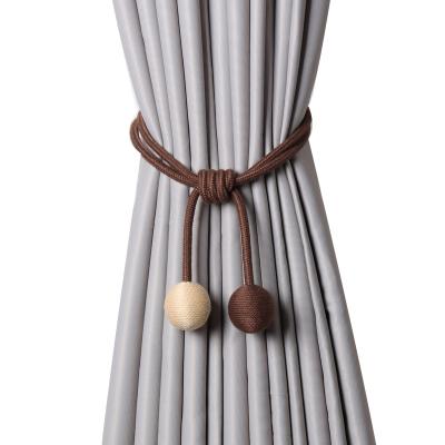 China Hot Bohemian Design Curtain Accessory For Decorative Magnetic Curtain Buckle Ball And Curtain Tieback for sale