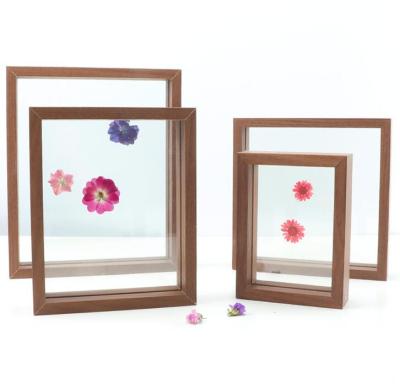 China Modern Custom Double Sided Picture Frame Specimen Display Square Shade Glass Box Frame For Home Decor for sale