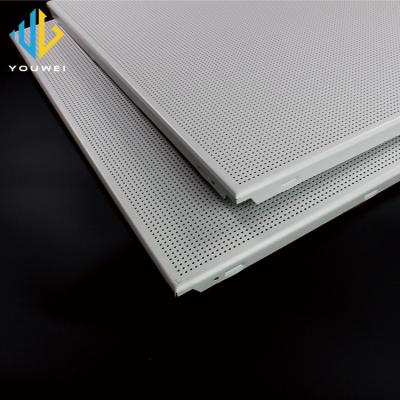 China Light Weight Artistic Waterproof Acoustic Square Ceilings Perforated Particle Board Aluminum Clip In Ceiling Tiles for sale