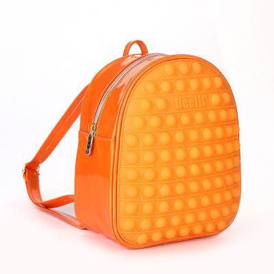 China Waterproof Designer Bubbles Fidget Toys Printed Silicone Toddler Pop It Fidget Bag Children's Backpack School Bags for sale