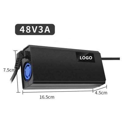 China Electric motorcycle/scooter Li ion 48v bike charger 3A 6A 48v battery charger lithium battery adapter for sale