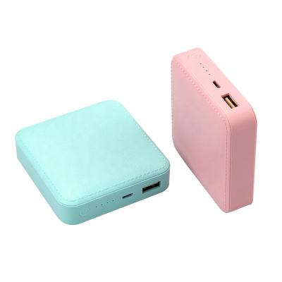 China Mini Fast Power Bank Support Charging Custom Logo 10000 MAH Gift Portable Cute Small Leather Model Power Supply 18650 Battery Mobile Battery for sale