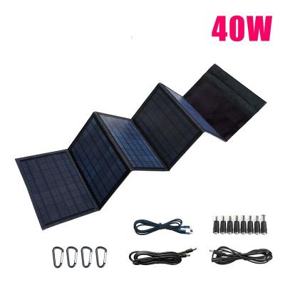 China Pannelli Fotovoltaici Solar Panel Mobile Phone Folding Bag 12V40W Outdoor Portable Charging Panel 1175*280*5mm for sale