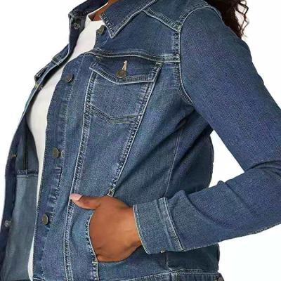 China foreign trade slim fit jacket Anti-wrinkle denim jacket custom made large size denim 3XL women's coat for sale