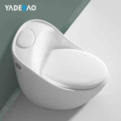 China High-Grade Double-Flow Siphonic WC Strap Egg Shape Toilet WC Lavatory Toilet For Bathroom for sale