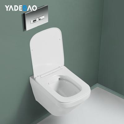 China Double-Flow China Supplier Bathroom Sanitary Ware Rimless Wall Toilet Hung WC Hung Wall Toilet for sale