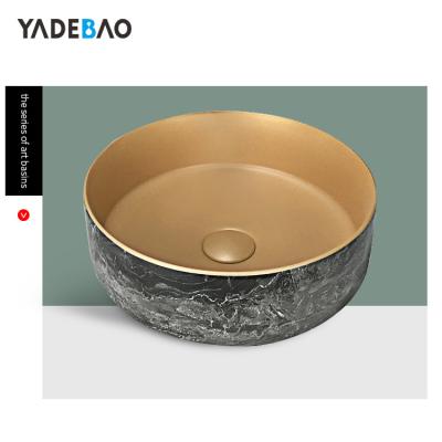 China Modern Colorful Vanity Sink Vessel Bathroom Sink Countertop Ceramic Art Basin Sinks for sale