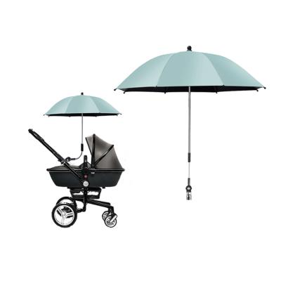 China Asian Zen Wholesale Stroller Parasol Clamp Baby Umbrella Clip On Umbrella High Quality UV Silver Coating Custom Logo Clip On Umbrella for sale