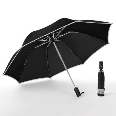 China Minimalist Full Automatic Reverse Folding Umbrella Three Fold Umbrella Custom Logo Advertising Umbrella for sale