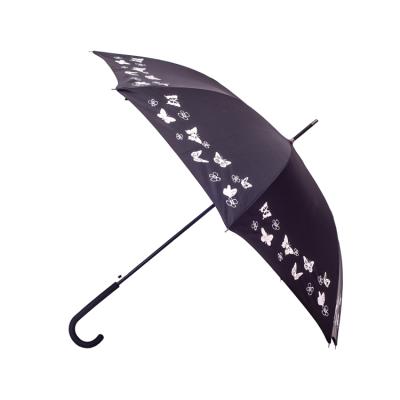 China Minimalist Dilee Umbrella Factory Creative Color Printing Butterfly Straight Umbrella Changing Magic Umbrella for sale