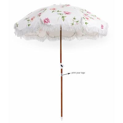 China Vintage Chinese Hot Sale Sun Shade Beach Umbrella Outdoor Portable Adjustable Camping Macrame Umbrella for sale