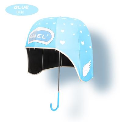 China Minimalist Cartoon Shape Waterproof Helmet Upright Umbrella Manual Open Umbrella for sale