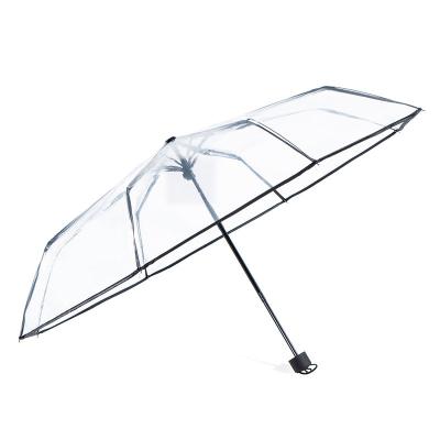 China Automatic open clear dome design transparent logo minimalistic promotional umbrella windproof for sale