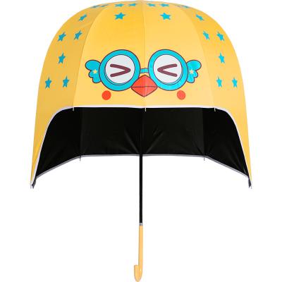 China Minimalist Printed Outdoor Sun Shade Wind Breaker Beer Baseball Cap Hat Shape Rain Umbrella Helmet Umbrella for sale